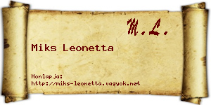 Miks Leonetta névjegykártya